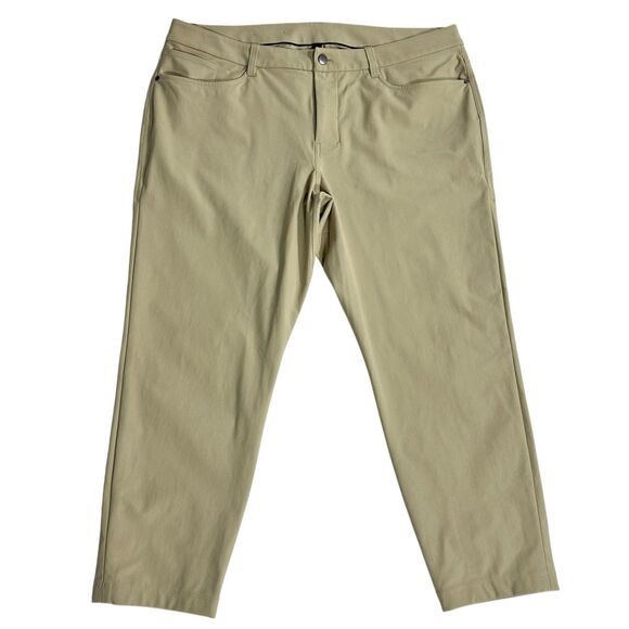 Lululemon ABC Classic-Fit 5-Pocket Pants Men 38X26 Beige Warpstreme Performance - Picture 1 of 11